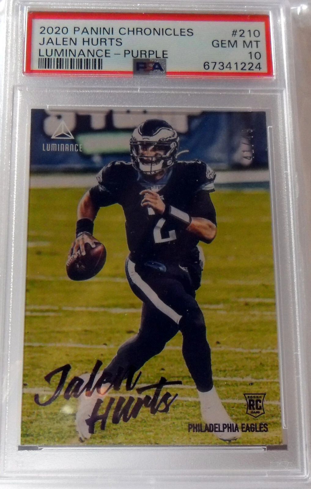 Jalen Hurts Panini Chronicles Luminance #210 Purple