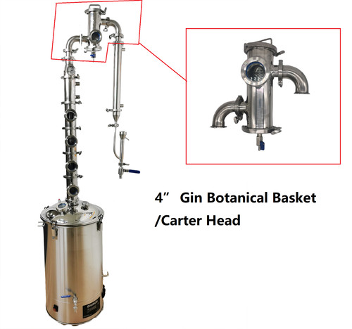 Post Postion 4" S.S Gin Botanical Basket/Carter Head for 2-4" Modular stills  