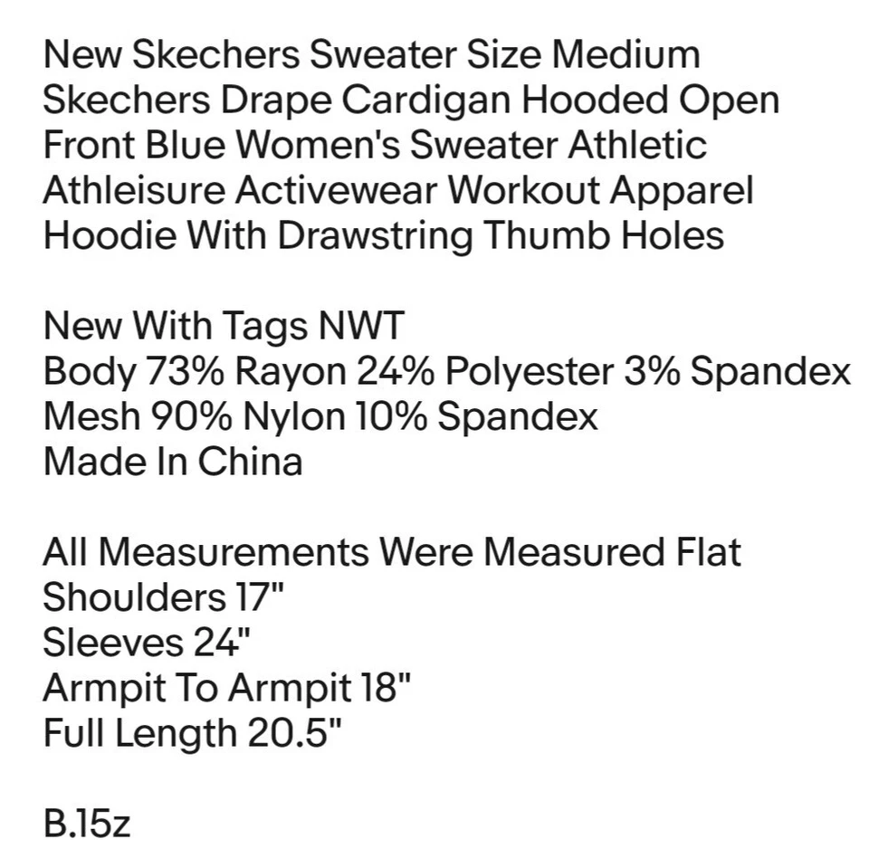 New Skechers Sweater Size Medium Skechers Drape Cardigan Hooded Open Front Blue Foto 2 de 4