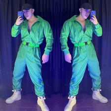 Hip Hop Dancing Clothes Men's Jazz Green Bodysuit Nightclub Muscle Dancer Outfit