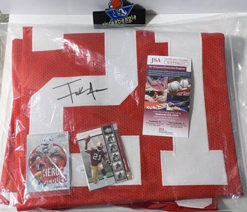 San Francisco 49ers Frank Gore Signed Red Football Jersey (JSA) with rookie card - Afbeelding 1 van 6
