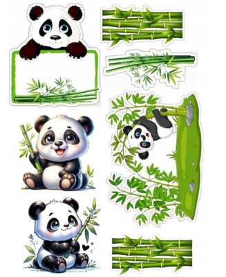 Essbar Panda Tier Zoo Jungle Zuckermasse Tortenaufleger Torte Tortenbild + TEXT