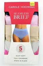 Carole Hochman Womens Seamless Brief 5 Pack Pink Blue Beige Size S
