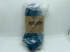 RYMORA 2 Pair Non Slip Grip Socks Women’s Size 5-8 Low Cut Padded Heel Toes Sole