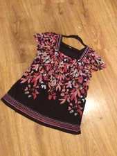 APT. 9 WOMEN'S BLOUSE 👚 TOP PETITE Medium Cap Sleeve Floral Lined
