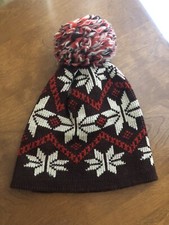 Vintage Wigwam Beanie With Pom, 100 Pure Virgin Wool, Made In The USA Brown 70s