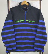 VTG EDDIE BAUER EBTEK Size XL 1/4 Zip Thick Fleece Anorak Jacket Pockets Mens