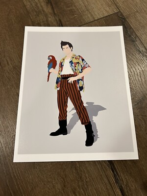 ACE VENTURA Art Print Photo 8 x 10'' Parrot Poster Comedy Man Cave Minimalist