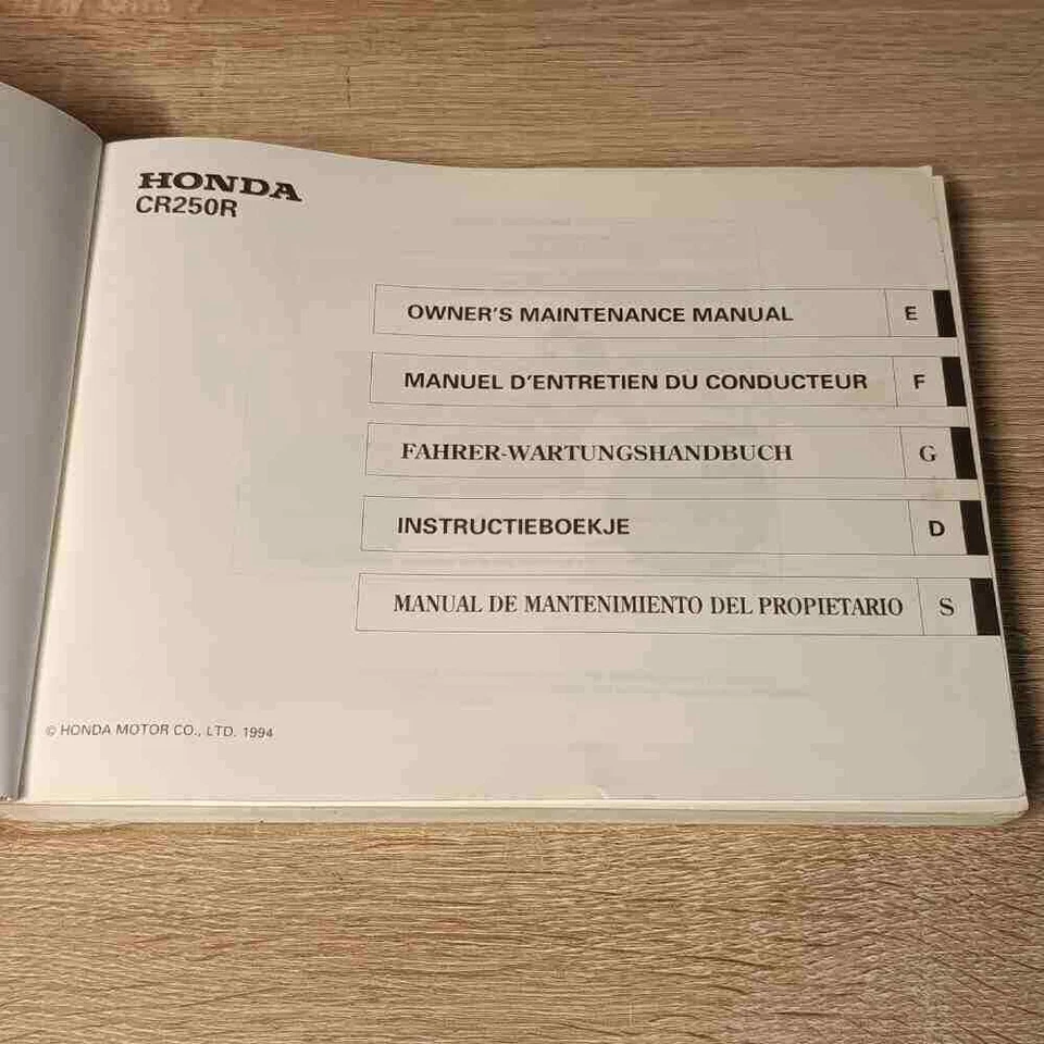 HONDA CR250R 1995 69KZ3610 00X69-KZ3-6100 Motorrad-Handbuch gebraucht manual - Bild 2 von 4