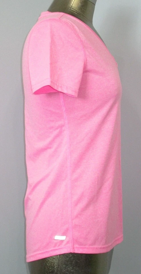 Danskin Now Pink V-Neck Shirt Womens S 4-6 Chest 34 Striped Stretch 219-28889 - Image 4 of 4