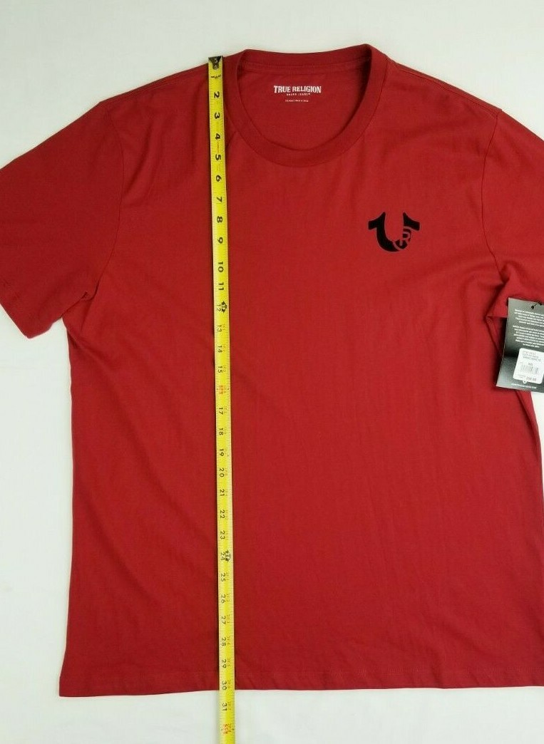 True Religion 2XL Branded Graphic Tee Red Dahlia Logo 100