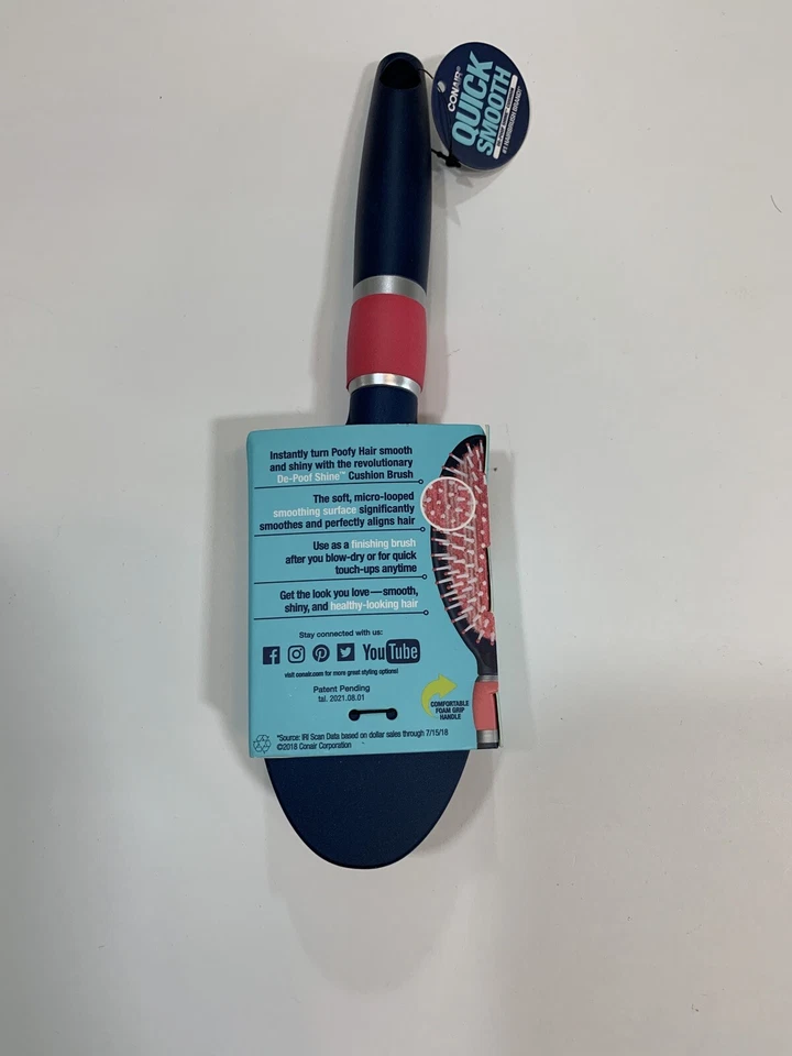 Conair Quick Smooth De-Poof Shine Cushion No-Heat Finishing Brush - Image 4 of 4