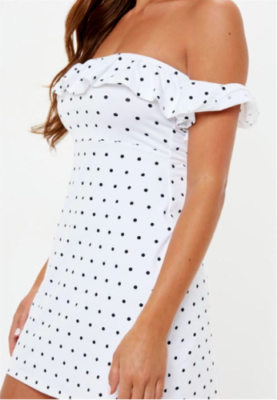 bardot skater dress missguided Maxi Dress Polka Dot Missguided White Bardot Dress NEW Missguided Bardot Skater Dress UK