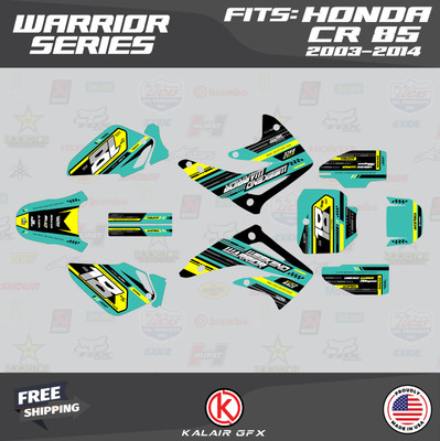 Graphics Kit for Honda CR 85 2003-2014 CR85 Warrior-Teal