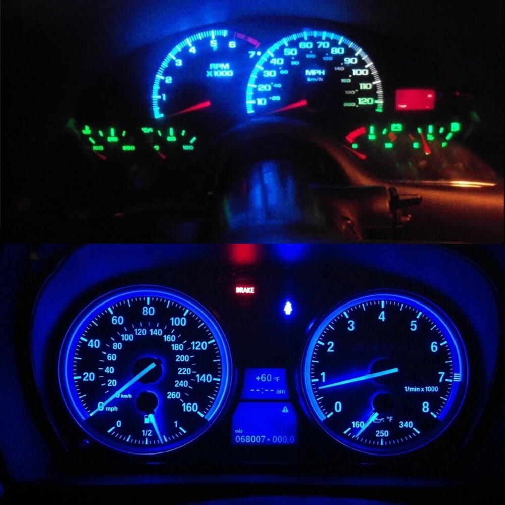 10x T5 B8.4D LED Bulbs Instrument Panel Gauge Cluster Light Bright Blue for RAM
