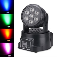 Faro 7 led rgb discoteca proiettore luce rotante effetti strobo ritmo musica dmx