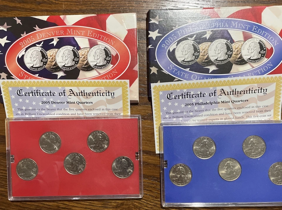 2005 Denver Mint, Philadelphia Mint, Platinum And Gold State Quarter Edition - Image 2 of 3