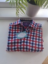 Curtis By Hawes And Curtis Red And Blue Check Shirt,  Cotton,  Size M.