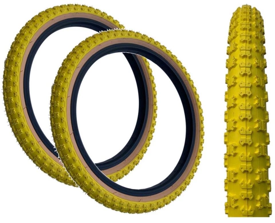 PAAR Baldys 20x2.125 BMX Mountainbike GELB/BRAUN WAND Knobby Lauffläche REIFEN