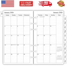 2025-2026 Planner Refill, Monthly, 3-3/4" x 6-3/4", Oct 2025 to Dec 2026, Per...