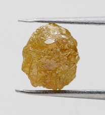 2 CT BROWNISH YELLOW COLOR NATURAL IRREGULAR SHAPE ROUGH DIAMOND FOR GIFT