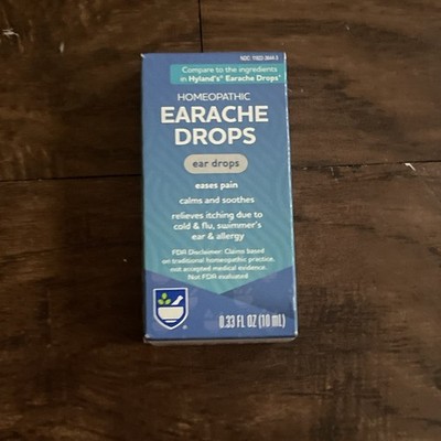 RITE Aid EARACHE DROPS .33oz homeopathic Relieves Ear Pain & Clogging Exp 8/2026