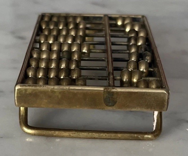 Vintage Super Cool Solid Brass Working Abacus Bel… - image 3