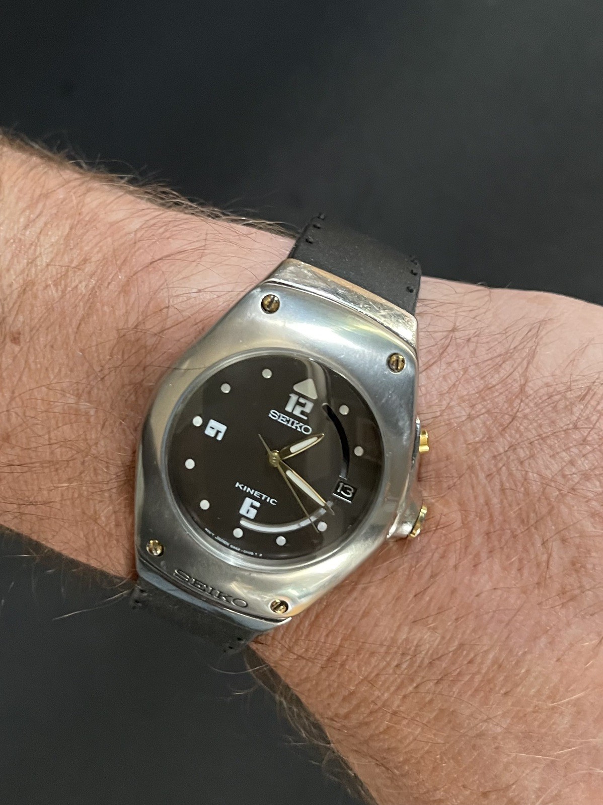 Vintage Seiko Arctura Kinetic Watch 5M42-0E39, New Capacitor, Strap and Crystal image 4