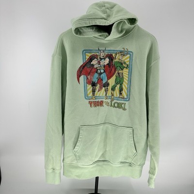 Marvel Thor vs Loki Hoodie Sweatshirt Men s L Tall Green Graphic Pullover