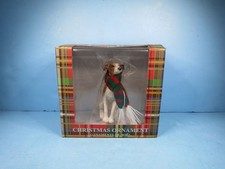 SANDICAST DOG CHRISTMAS ORNAMENT-Greyhound Dog W/Scarf-NIB