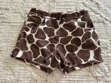 Girl's JANIE JACK Size 4T Brown/White Safari Giraffe Shorts