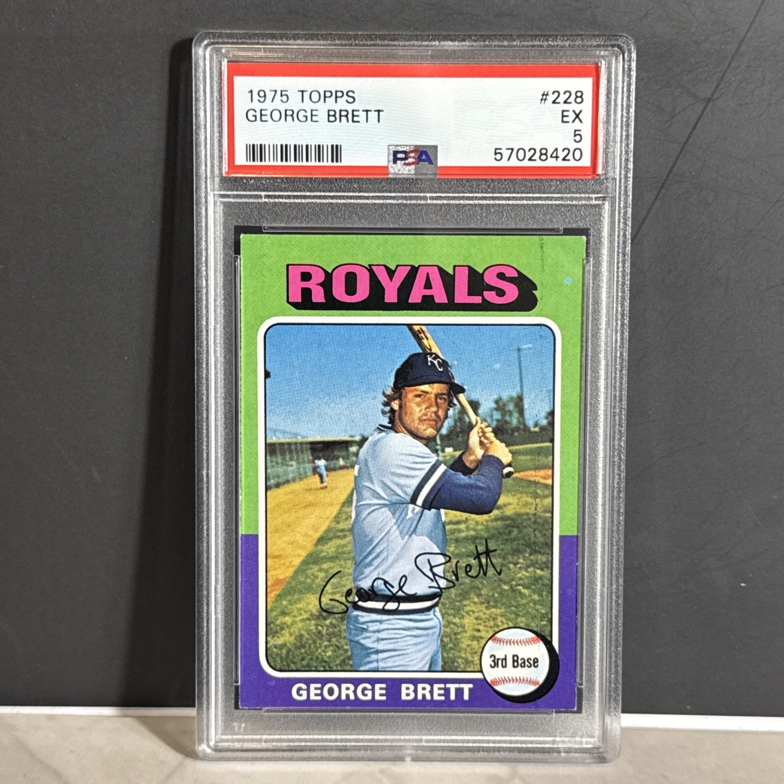 1975 TOPPS #228 GEORGE BRETT ROOKIE RC PSA 5
