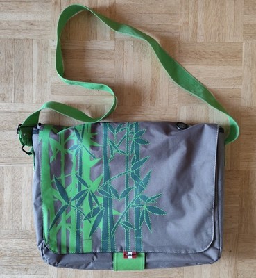 Umhängetasche 17 Zoll Laptoptasche von A-QUIP / AQUIP / Notebook Tasche Pflanzen