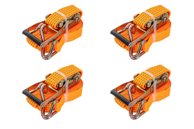 4er Set UNITRAILER Spanngurte mit Ratsche 8m 50mm 5t LKW Anhänger Orange TÜV