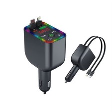 Bluetooth FM Sender Transmitter Auto USB-C Schnellladegerät MP3 LED Android iOS