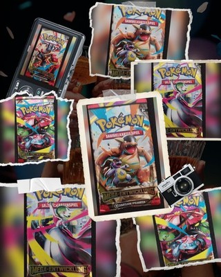 1x Original Pokemon Booster Pack * Mega-Entwicklung * Geöffnet * Holo & Reverse 