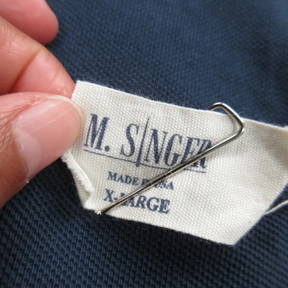 M. Singer 套衫衬衫男式 XL Henley 长袖口袋纽扣美国制造 — 第 4/4 张图片
