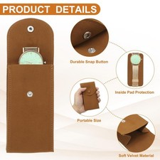 2 Pcs Velvet Watch Pouch, Portable Watch Travel Bag, Brown Watch storage bag  