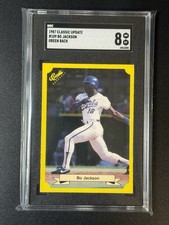 1987 CLASSIC TRAVEL UPDATE YELLOW GREEN BACK #109 BO JACKSON ROOKIE RC SGC 8