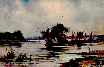 #ad Vintage Postcard The Thames Below Kew London Raphael Tuck Aquarette $6.25