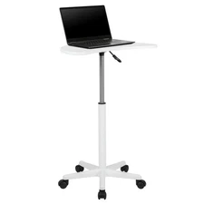 Belnick Sit to Stand Mobile Laptop Computer Desk - Lectern NAN-JN-2792-WH-GG NEW