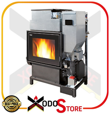 Famar Kronos 5S Schwarzer Mehrstoff-Thermokamin Für Holz Und Pellets