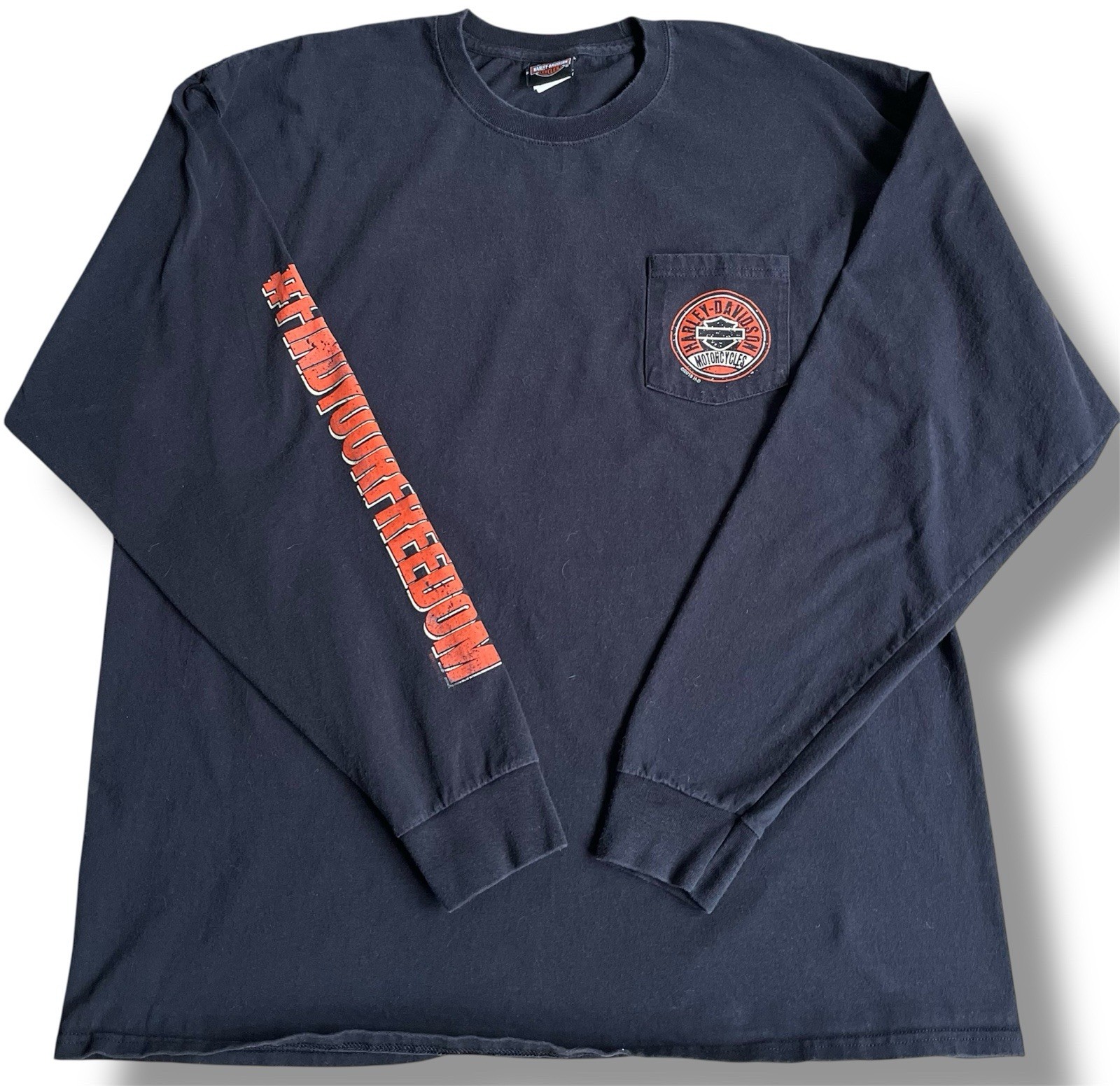 Harley Davidson Camicia Uomo 2XL Nera Manica Lunga Tasca Camicia Keene NH 2016