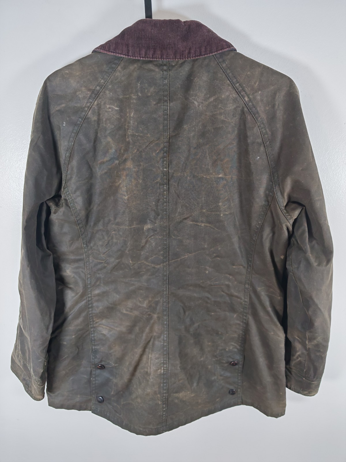 Barbour Classic Beadnell Wax Jacket Olive Women's Size UK 10 US 6 Tartan image 2