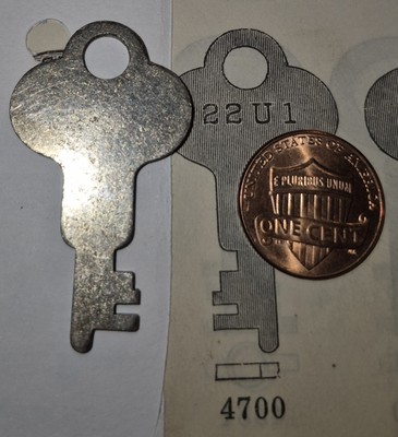 Eagle Lock, Trunk / Steamer Locker  Fitted Key # 22U1,  4700.