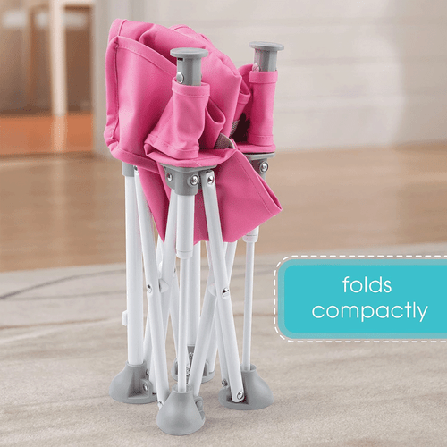 Folding Baby Booster Seat With Food Tray Safety Harness And Storage Pocket - Picture 10 of 20