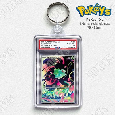 Bulbasaur Mega Evolution Illustration Rare XL Size ''PSA Graded'' Pokemon Keyring