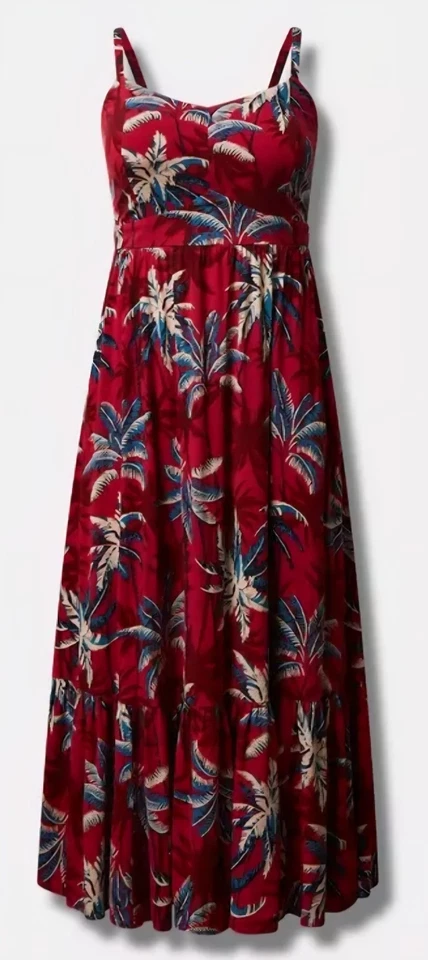 Vestido Torrid Maxi Lenny en Niveles en Sombras Tropicales Talla 3 Foto 2 de 3