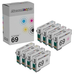 8 ensemble T069 BLACK COLOR Cartouche d'encre pour Epson T0691 Main-d'œuvre 1300, 40, 600 610
