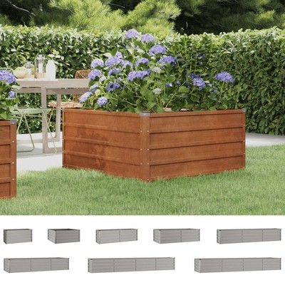 Hochbeet Pflanzkübel Gemüsebeet Pflanzkasten Garten Grau Cortenstahl vidaXL